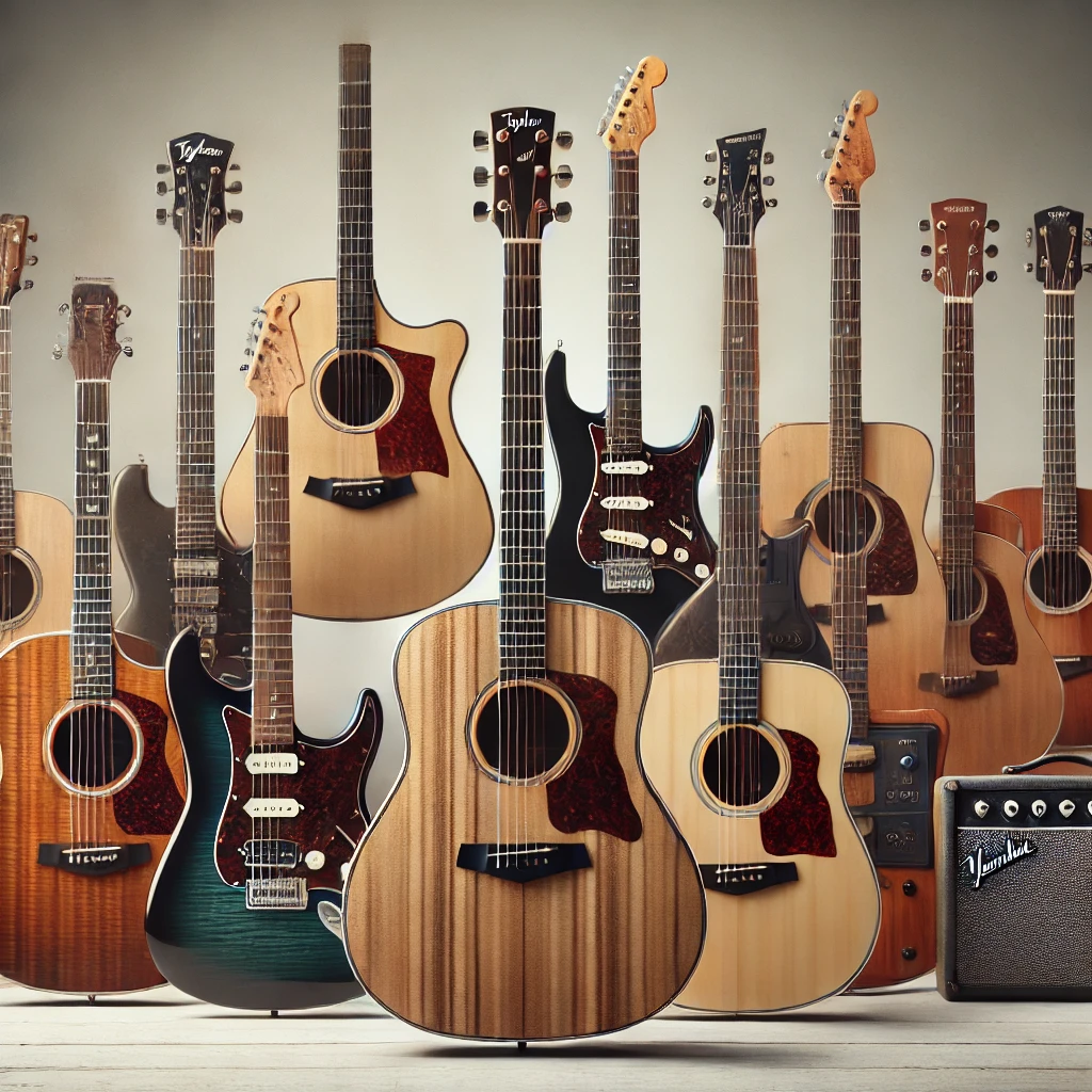 A collection of the best acoustic electric guitars of 2025, featuring top models from Taylor, Martin, Yamaha, Gibson, and Fender, highlighting various designs and built-in electronics.