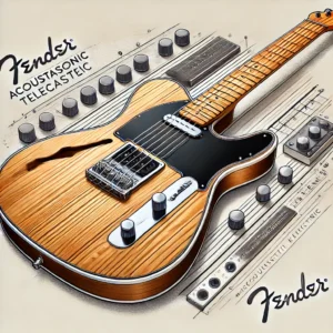 The Fender Acoustasonic Telecaster guitar with a sleek semi-hollow body, hybrid acoustic-electric design, versatile electronics system, and modern craftsmanship for 2025.