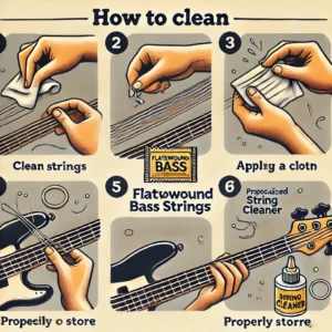 A step-by-step guide on how to clean and maintain flatwound bass strings for longevity and optimal performance.