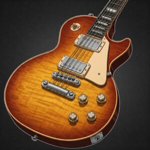 Electric guitar featuring humbucker pickups, often associated with models like the Gibson Les Paul. Single coil vs Humbucker pickups