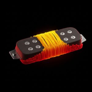 Visual representation of the thicker, warmer, and higher-output soundwave characteristic of a humbucker guitar pickup. Single coil vs Humbucker pickups