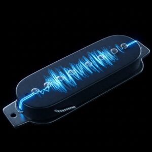 Visual representation of the brighter, clearer, and often thinner soundwave produced by a single coil guitar pickup. Single coil vs Humbucker pickups