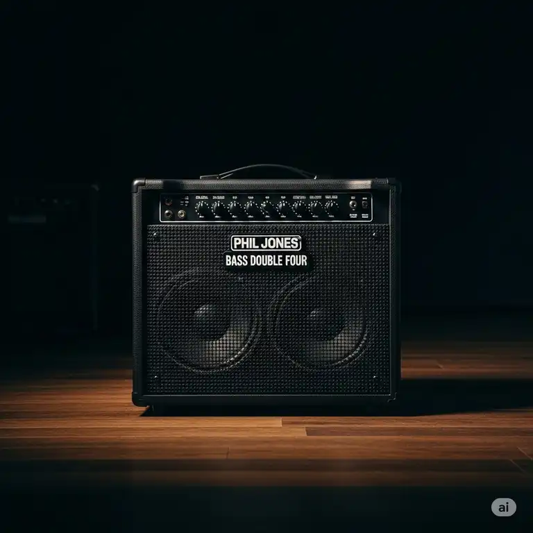 Phil Jones Bass Double Four combo amp for professional bassists, showcasing its compact design and powerful sound.
