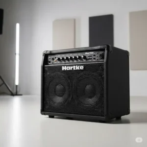 Compact Hartke bass guitar amp combo, perfect for practice or small gigs.
