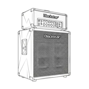 Stylized diagram of a Blackstar bass amp stack, ideal for high-power live performances.