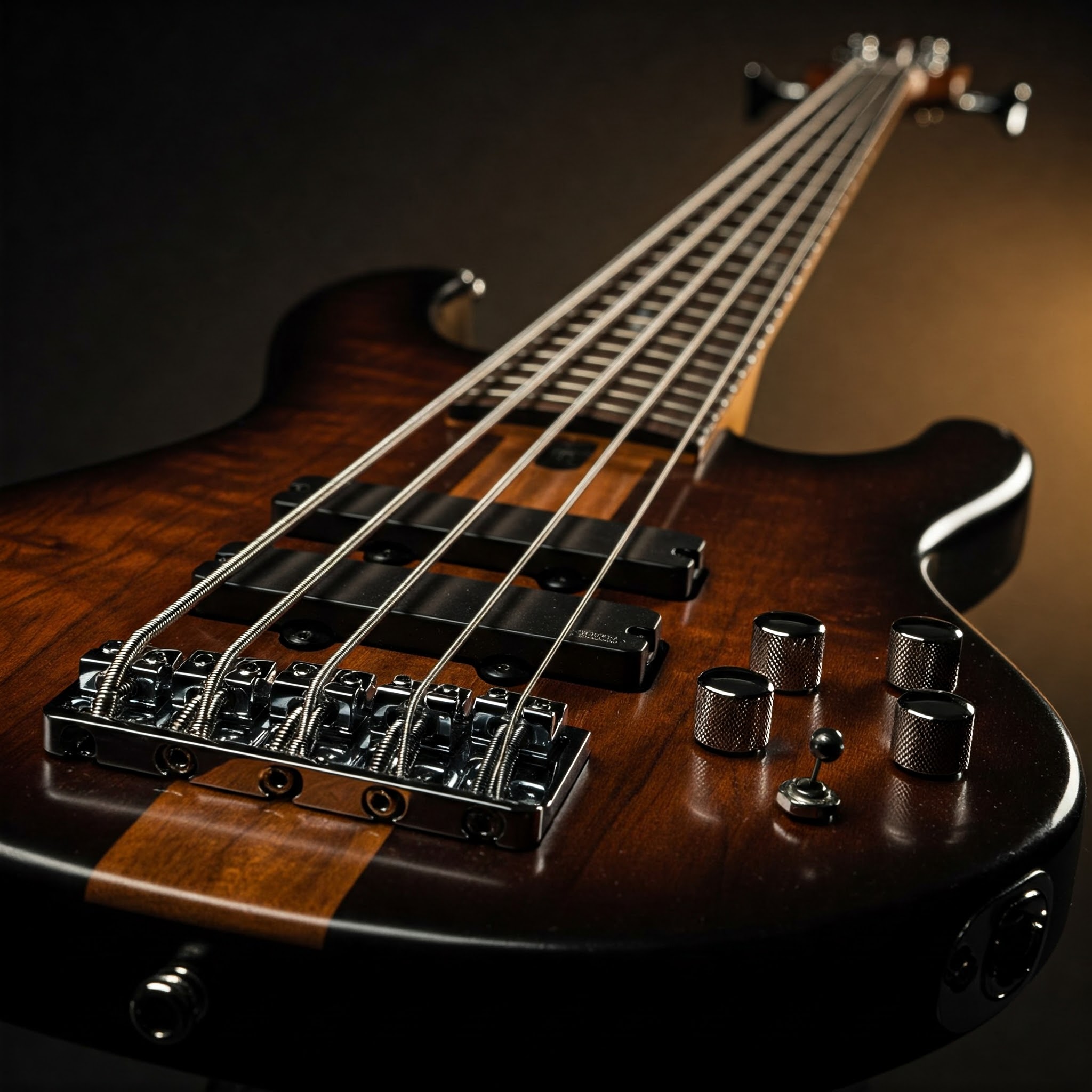 "Close-up of the best 5 string bass guitar, highlighting its features and quality."
