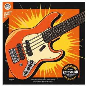 Illustration representing the bright and punchy tone often associated with rotosound bass strings.