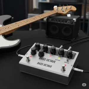 A versatile bass octave pedal creating rich, layered sounds by adding lower or higher octaves to the bass guitar's signal, one of the best bass pedals.