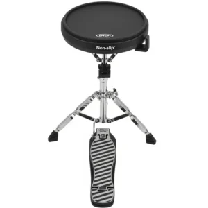 A user-friendly bass drum practice pad recommended for beginner drummers to develop proper foot technique.