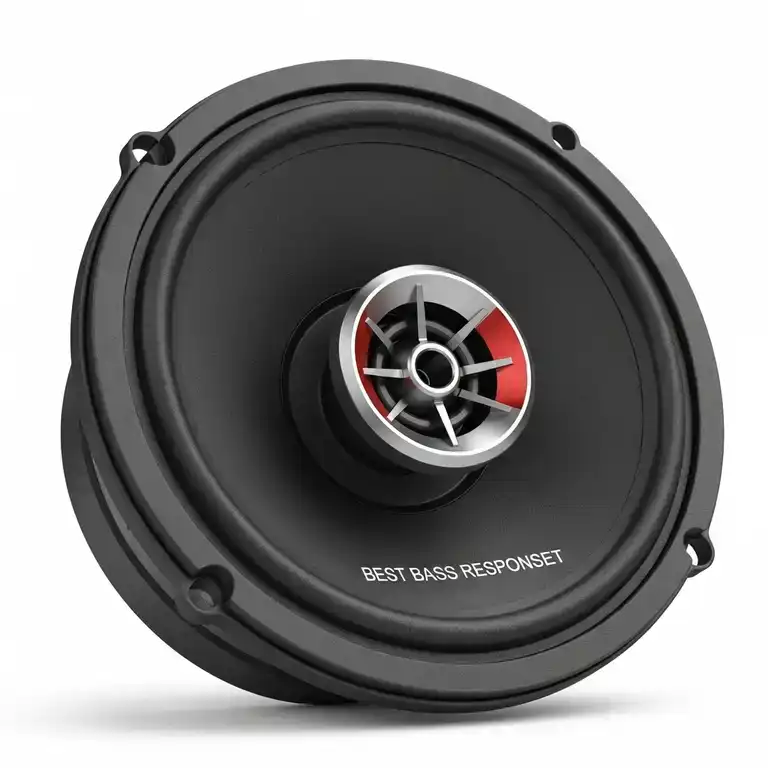 Close-up view of a high-performance 6x9 car speakers with best bass, highlighting its sturdy cone and large magnet designed for best bass response.