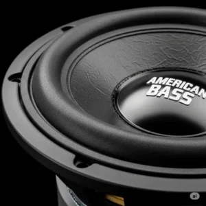 Close-up view of the durable cone and surround on an American Bass subwoofer, highlighting its robust construction for optimal sound.