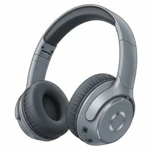 Illustration showcasing the ergonomic design of comfortable bass headphones with plush earcups and adjustable headband.