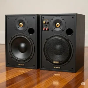 "Two high-performance mid bass speakers, showcasing their durable build and ready for integration into a custom audio system."