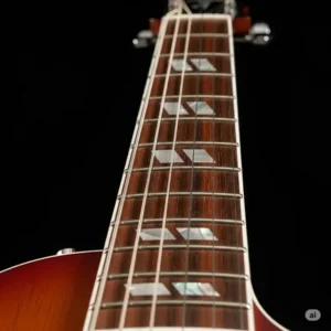 The mahogany neck and rosewood fretboard of the epiphone hummingbird pro acoustic electric guitar, offering a comfortable playing experience.