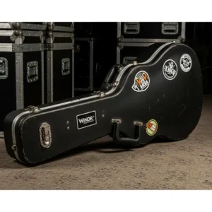 A durable hard case specifically designed to protect a dreadnought acoustic guitar during travel and storage.