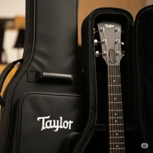The included padded gig bag for the Taylor 110e, offering convenient protection and portability for musicians on the go.