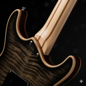 Full body shot of the popular Demon model, known for its playability in the schecter guitar research diamond series.