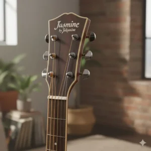 Chrome tuning pegs for the jasmine takamine acoustic guitar headstock.