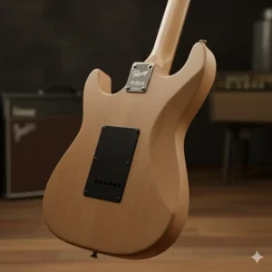 Back of a solid basswood body peavey wolfgang guitar Special, highlighting the smooth contours and bolt-on neck.