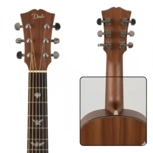 The classic Fender Mustang headstock featuring the vintage tuning machines on the fender kurt cobain mustang guitar replica.