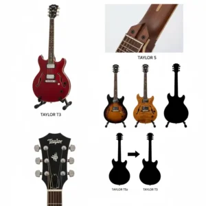 Close-up view of the patented NT neck joint on a taylor electric guitar, illustrating its stability and precise intonation.