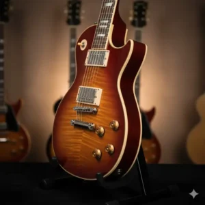 5 - A side profile view of a classic edwards guitar single-cut model, illustrating the comfortable body contour and set neck joint.