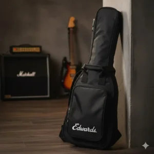 8 - The included edwards guitar soft case or gig bag, suitable for protecting the Japanese instrument during transport.