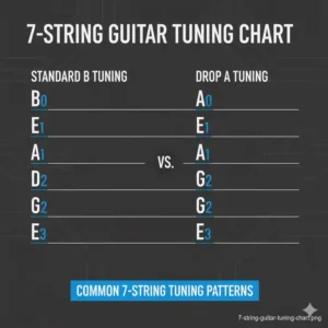 Step-by-step guide on adjusting bridge intonation using a high-precision 7 string guitar tuner.