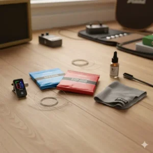 Essential cleaning tools and strings from the best electric guitar accessories for instrument maintenance