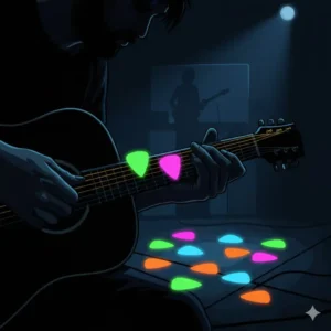 Classic vintage tortoise shell style plectrums known as timeless and cool picks for guitar.