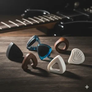 Uniquely shaped ergonomic plectrums designed as functional and cool picks for guitar for better grip.