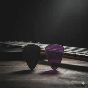 Large and thick heavy-duty picks curated as the best plectrums for bass guitar players.