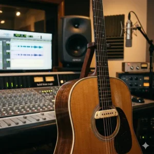 A comparative illustration detailing the differences between active and passive best sound hole pickups for recording studio.