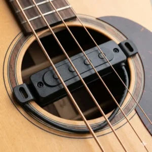 Illustration 2: An easy-to-install magnetic soundhole acoustic bass pickup mounted on the soundhole for a warm tone.