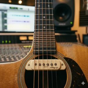 A step-by-step illustration guiding the easy installation process of the best sound hole pickups for recording studio.