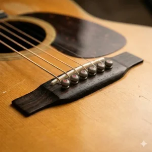 Tonal frequency graph illustrating how different martin bridge pins affect guitar resonance.