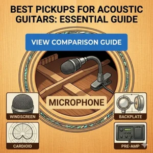 An internal condenser microphone setup providing natural tone among the best pickups for acoustic guitars options.