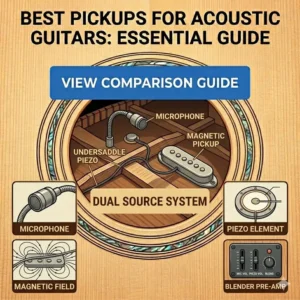 A dual-source system combining microphone and piezo, offering a balanced sound as best pickups for acoustic guitars.