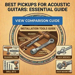 Essential tools needed for installing different types of the best pickups for acoustic guitars.