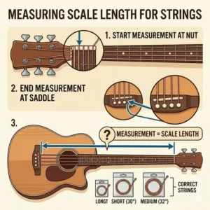 A spectrum chart ranking the tonal brightness of various types of acoustic bass strings.