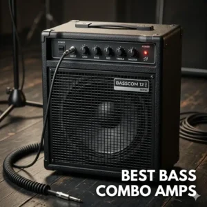A portable top bass combo amp with a single 12-inch speaker.