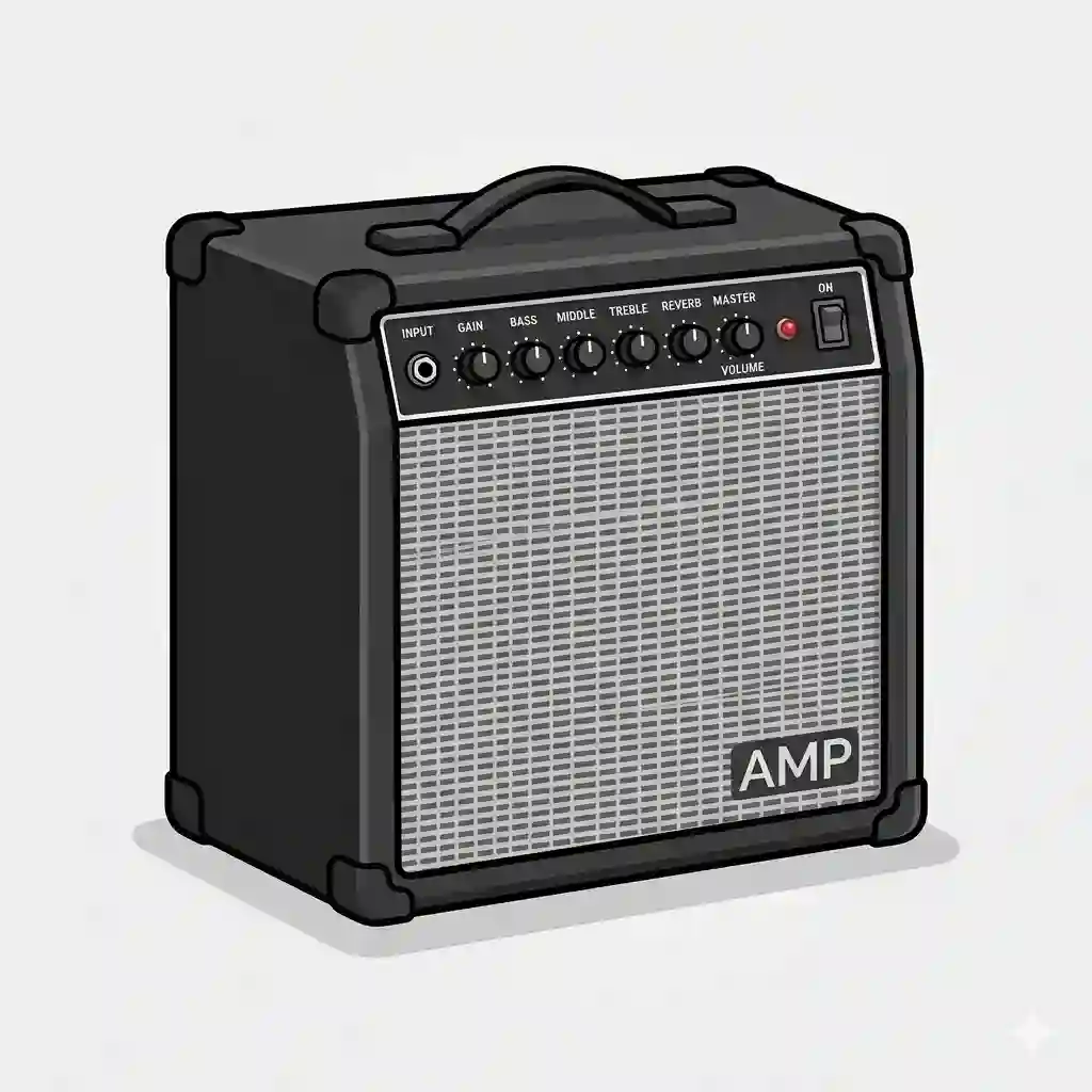 1. A lineup of the best rated guitar amps from top brands on a wooden stage, showcasing tube, solid-state, and digital modeling amplifiers.