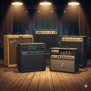 3. An illustration of a modern solid-state combo, showcasing one of the best rated guitar amps known for high reliability and clean tones.