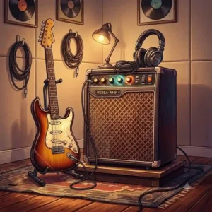 A compact audio setup featuring the best all around amp for home practice and recording.