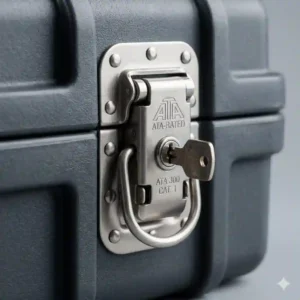 Durable molded plastic bass hard case designed for airline travel and heavy impact protection.