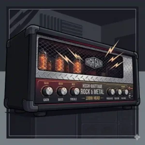 A powerful 100-watt high-gain tube amplifier designed for rock and metal music, representing the best amp heads.